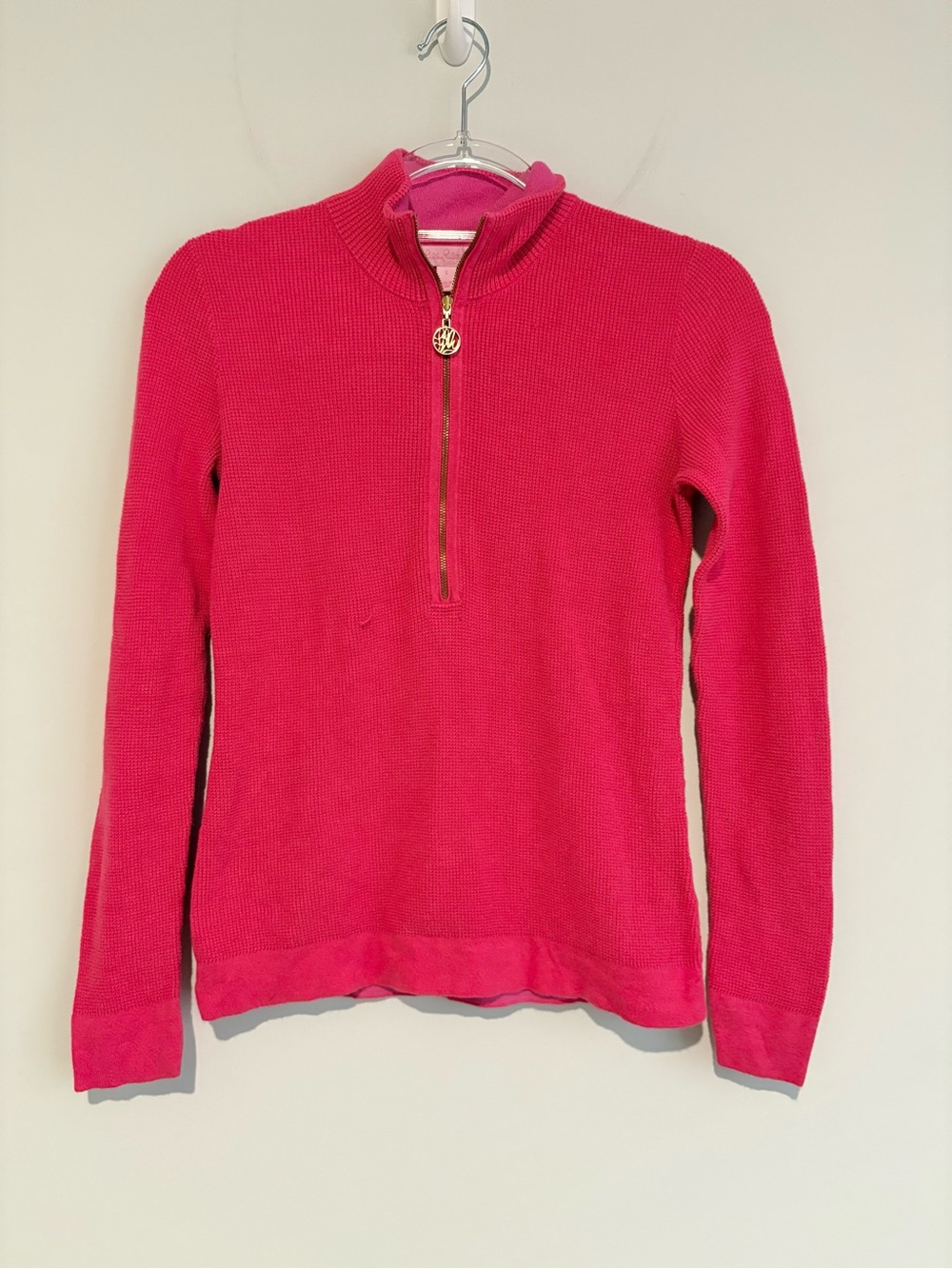 Lilly Pulitzer Women's 1/4 Zip Pullover sweater pink Size Small
